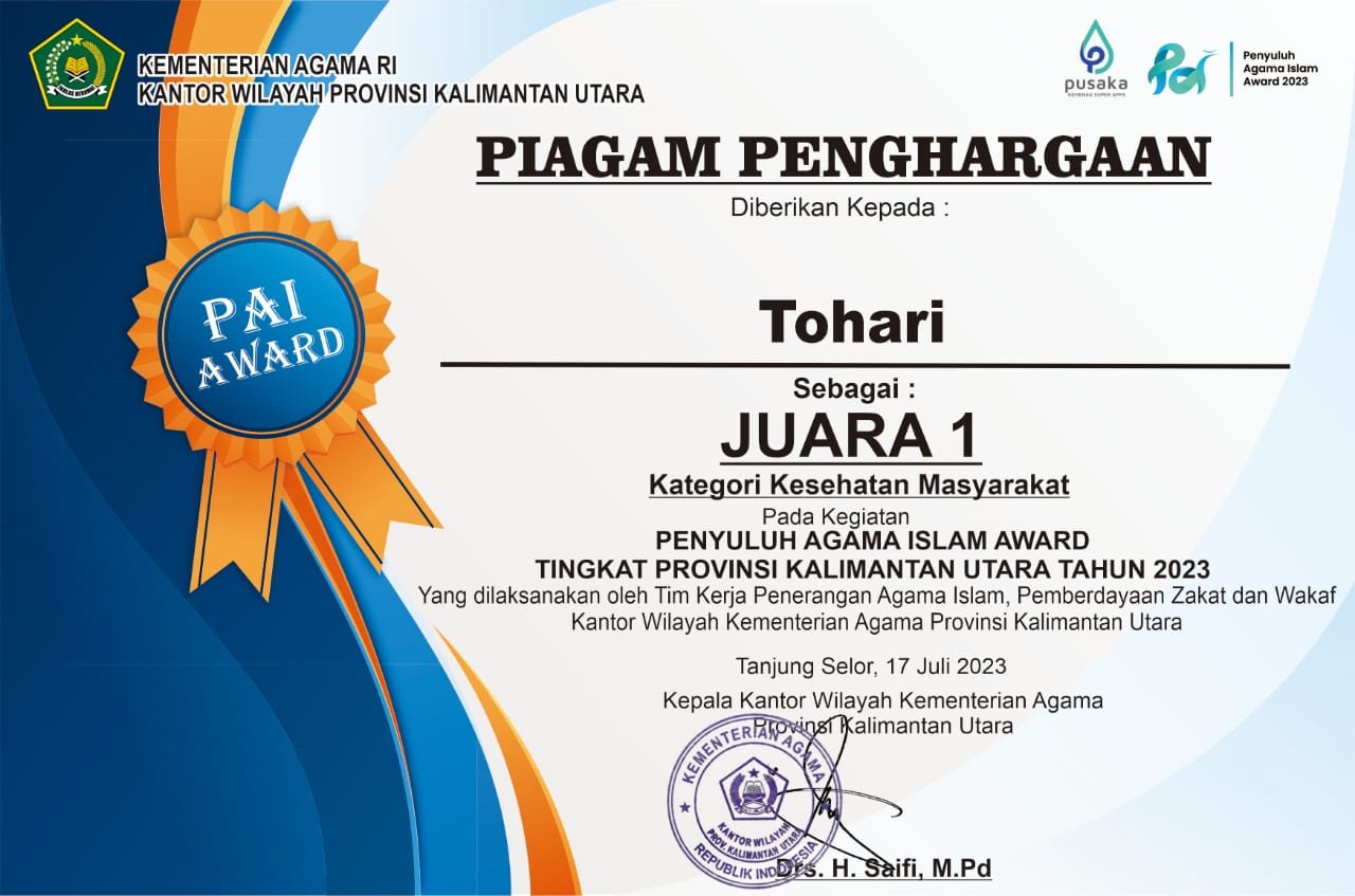 Juara 1 Kategori Kesehatan Masyarakat